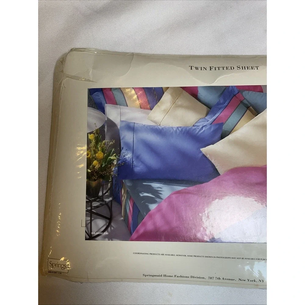 Stay made By Springmaid 100% Cotton Percale Twin Fitted Sheet Malibu Blue
